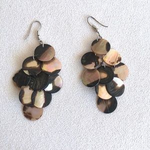 Brown coin earrings